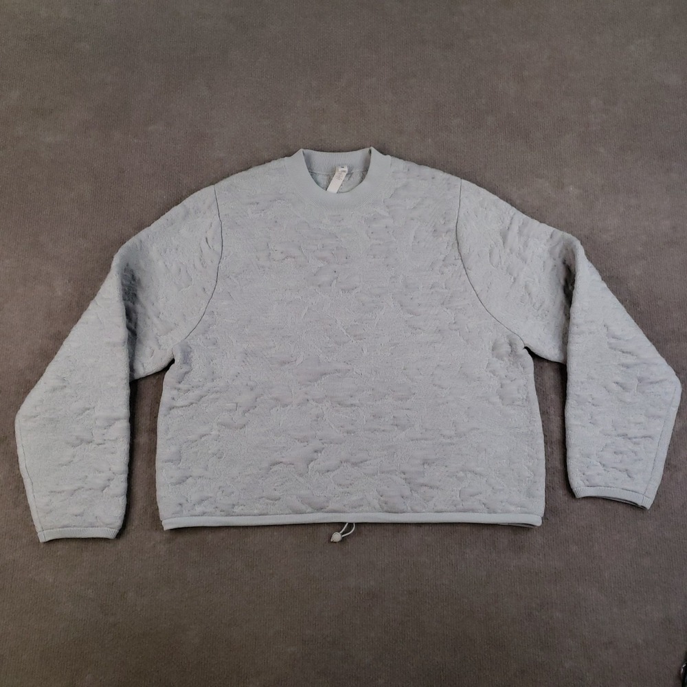 Lululemon Jacquard‎ Multi-Texture Crew Neck Sweater Womens Size 8 Heathered Gray
